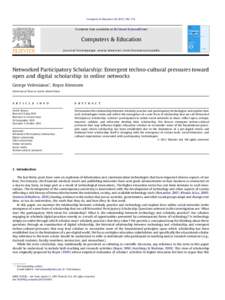 Networked Participatory Scholarship: Emergent techno-cultural pressures toward open and digital scholarship in online networks