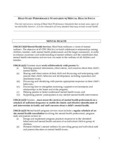 Child abuse / Head Start Program / Individualized Education Program / Mental health professional / Individuals with Disabilities Education Act / Early childhood intervention / Psychiatry / Early Head Start / Health education