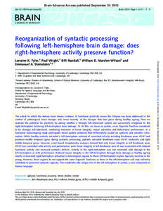 Brain Advance Access published September 24, 2010 doi:[removed]brain/awq262 Brain 2010: Page 1 of 13  | 1