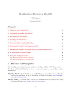 MetaMap Source Distribution README Willie Rogers November 10, 2011 Contents 1 Platforms and Prerequisites