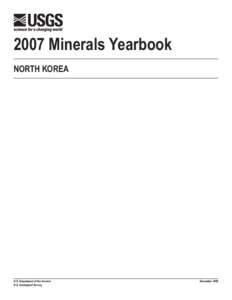 2007 Minerals Yearbook North korea U.S. Department of the Interior U.S. Geological Survey