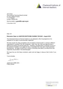 JEC Grant The Auditing Practices Board Limited 5th Floor Aldwych House[removed]Aldwych London, WC2B 4HN Sent by email to: [removed]