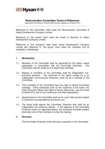 Remuneration Committee Terms of Reference (Approved by the Board on 8 March 2005 and last reviewed on 29 March_____________________________________________________________ Reference to “the Committee” shall me