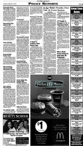 ♦ The Fulton County News ♦  POLICE REPORTS THURSDAY, FEBRUARY 25, 2010