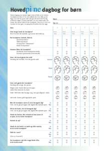 Hovedpinedagbog for børn Denne dagbog kan hjælpe lægen med at finde ud af, hvilken hovedpine du lider af. Du skal udfylde den hver aften på de dage, hvor det har gjort ondt. Det gør det nemmere for dig at forklare l