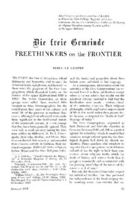 Die freie Gemeinde, freethinkers on the frontier.