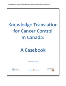 Extract highlighting use of Pallium Project LEAP to support community outreach mentoring in Ontario (late 00s)      Knowledge Translation  for Cancer Control  