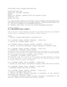 AFJOUR-MAY16-MAY17-MALAWI-PRE-ELECTIONS MALAWI-PRE-ELECTIONS LOCATIONS: LILONGWE, BLANTYRE MALAWI REPORT BY: REUTERS, GABRIEL ROTICH AND KARIUKI GICIRA DURATION: 6:50