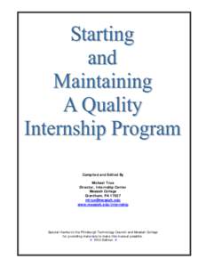 Microsoft Word - Starting An Internship Program - 5th Edition.doc