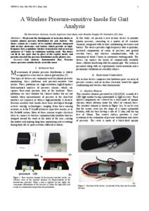 GNB2012, June 26th-29th 2012, Rome, Italy  1 A Wireless Pressure-sensitive Insole for Gait Analysis