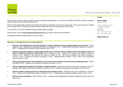Microsoft Word - PARLIB01-#[removed]v1-French_Legal_and_Regulatory_update_-_March_2013.doc