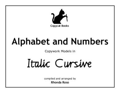 Copycat Books  Alphabet and Numbers Copywork Models in  IîÚÄ§å§âõc CïßíÆìøâ‚ñÜÑÃ