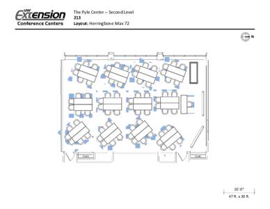 The Pyle Center – Second Level 213 Layout: Herringbone Max 72 N  Coats