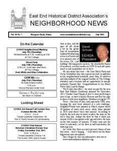 East End Historical District Association’s  NEIGHBORHOOD NEWS Vol. 38 No. 7