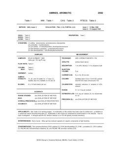 AMINES, AROMATIC  Table 1