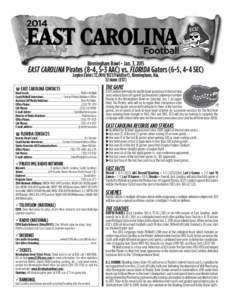 Page 1  East Carolina vs. Florida Game 13 - Jan. 3, 2015