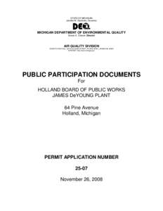 STATE OF MICHIGAN Jennifer M. Granholm, Governor MICHIGAN DEPARTMENT OF ENVIRONMENTAL QUALITY Steven E. Chester, Director
