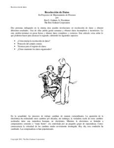 Recolección de datos  Recolección de Datos En Proyectos de Mejoramiento de Procesos por Ben S. Graham, Jr. Presidente