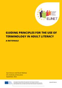 Microsoft Word - ELINET Guiding principles for terminology use in adult literacy - a rationale