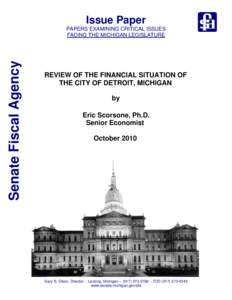 Issue Paper - October[removed]Review of the Financial Situation of the City of Detroit, Michigan