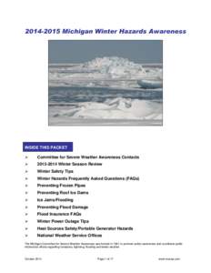 [removed]Michigan Winter Hazards Awareness  INSIDE THIS PACKET   Committee for Severe Weather Awareness Contacts