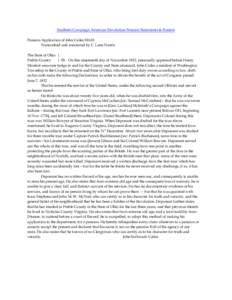 Southern Campaign American Revolution Pension Statements & Rosters Pension Application of John Cailes S8165 Transcribed and annotated by C. Leon Harris The State of Ohio } Preble County } SS. On this nineteenth day of No