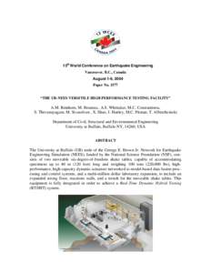 Engineering / Network for Earthquake Engineering Simulation / Earthquake simulation / Control theory / Scientific modelling / Computer simulation / Earthquake shaking table / Ub /  Serbia / Earthquake engineering / Construction / Civil engineering