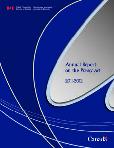 Annual Report on the Privacy Act[removed] TABLE OF CONTENTS Introduction