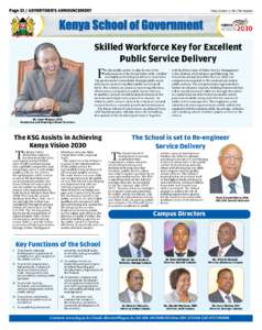 Page 32 / ADVERTISER’S ANNOUNCEMENT  Friday, October 11, The Standard Skilled Workforce Key for Excellent Public Service Delivery