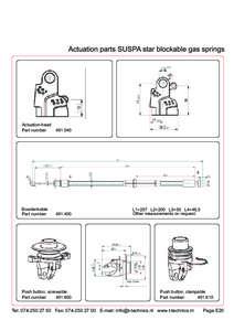 Actuation parts SUSPA star blockable gas springs  Actuation-head Part number:  