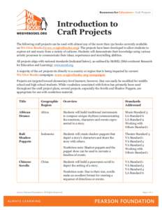 Resources for Educators • Craft Projects  Introduction to Craft Projects The following craft projects can be used with almost any of the more than 150 books currently available on We Give Books (www.wegivebooks.org). T