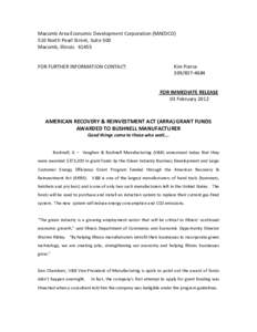 Macomb /  Illinois / American Recovery and Reinvestment Act / Geography of the United States / Bushnell /  Illinois / Bushnell Corporation / Geography of Illinois / Vaughan & Bushnell Manufacturing / Illinois