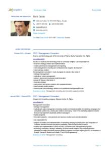 Curriculum Vitae  PERSONAL INFORMATION Boris Golob