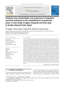 Predator–prey relationships and responses of ungulates and their predators to the establishment of protected areas: A case study of tigers, leopards and their prey in Bardia National Park, Nepal