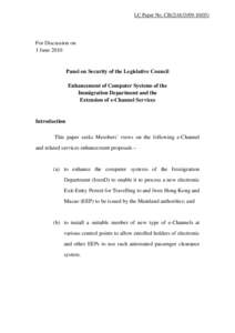 LC Paper No. CB[removed])  For Discussion on 1 June[removed]Panel on Security of the Legislative Council