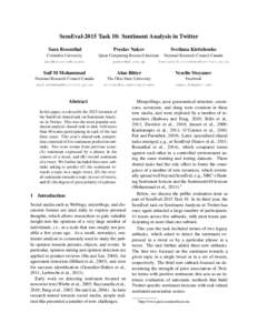 Semantics / Science / Sentiment analysis / SemEval / Twitter / Word-sense disambiguation / Electrical polarity / Natural language processing / Computational linguistics / Linguistics