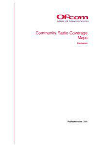 Community Radio Coverage Maps Disclaimer