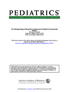 The Pathophysiology of Respiratory Impairment in Pediatric Neuromuscular Diseases Howard B. Panitch Pediatrics 2009;123;S215-S218 DOI: [removed]peds.2008-2952C