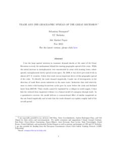 TRADE AND THE GEOGRAPHIC SPREAD OF THE GREAT RECESSION  ∗ Sebastian Stumpner† UC Berkeley