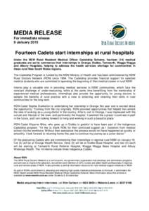 09012015_RDN Media Release_Fourteen Cadets start internships at rural hospitals-Intern Placements