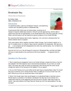 Reading Guide  Breakwater Bay William Morrow Paperbacks By Shelley Noble ISBN: 