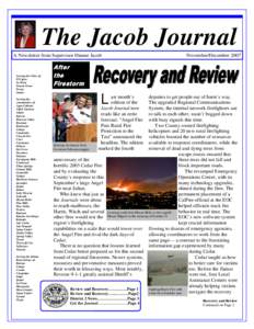 The Jacob Journal A Newsletter from Supervisor Dianne Jacob Serving the Cities of: El Cajon La Mesa