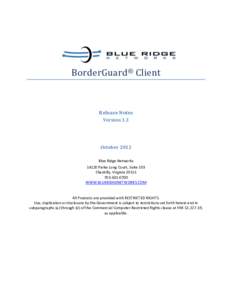 BorderGuard® Client  Release Notes Version 3.3  October 2012