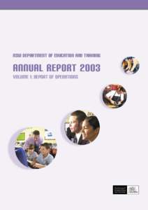 NSW DEPARTMENT OF EDUCATION AND TRAINING  ANNUAL REPoRT 2003 VOLUME 1: REPORT OF OPERATIONS  Contents