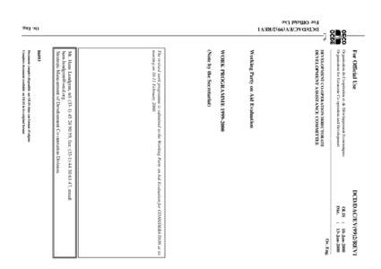 For Official Use  DCD/DAC/EV(99)2/REV1 Organisation de Coopération et de Développement Economiques OLIS