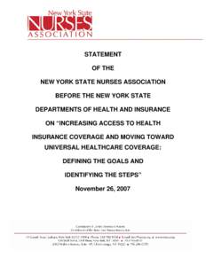 Testimony of Jan Howard - New York State Nurses Association