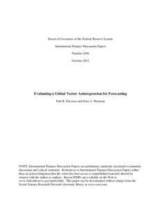 Error correction model / Cointegration / Vector autoregression / Mohammad Hashem Pesaran / Economic model / Macroeconomic model / Normal distribution / Statistics / Econometrics / Time series analysis