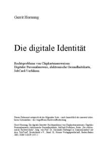 Gerrit Hornung  Die digitale Identität