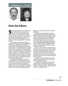 Jim Blasingame & Lori Goodson From the Editors  S