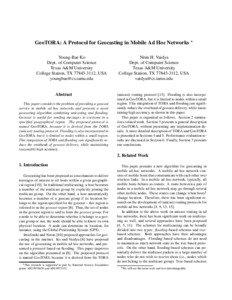    GeoTORA: A Protocol for Geocasting in Mobile Ad Hoc Networks